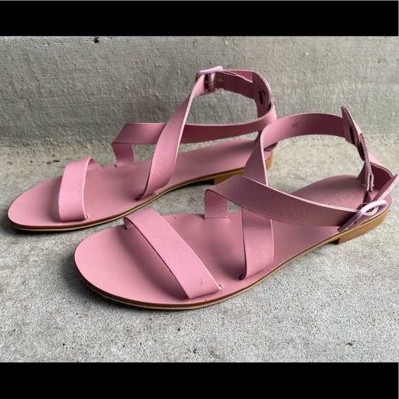 Everlane Italian Made Pink Modern Wrap Leather Sandals - Picture 9 of 15